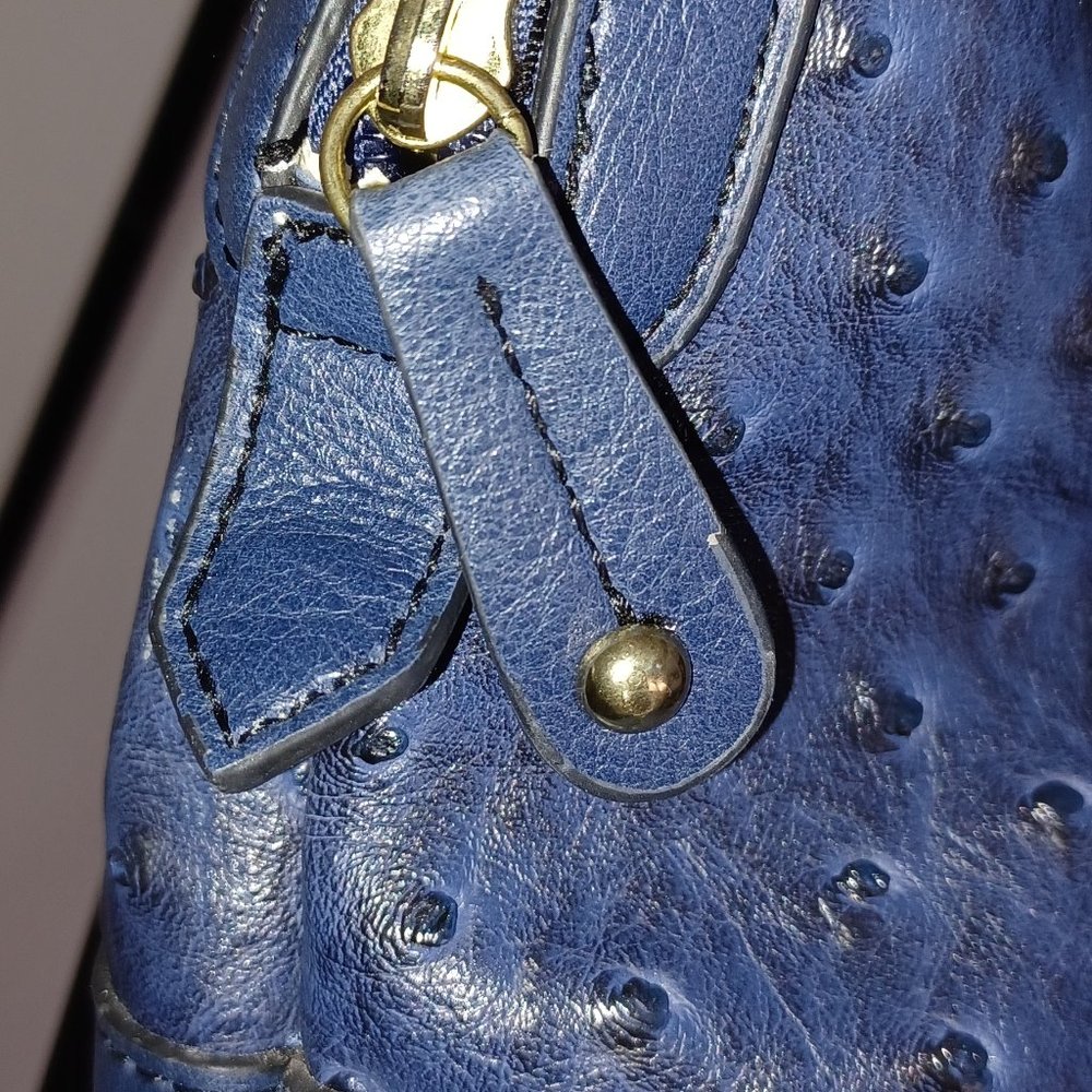 London Fog Navy Blue Handbag Lock and Key Satchel - Picture 4 of 5